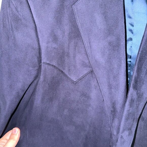 Circle S Navy Sueded Western Cowboy Sportcoat 42R - Picture 9 of 11